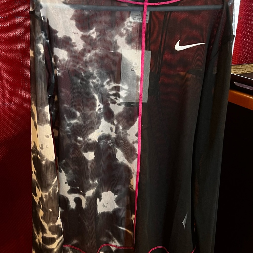 Nike Black and Pink Tie-Dye Jacket